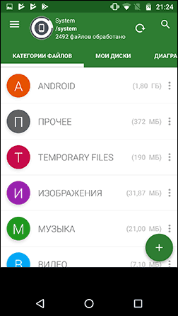 Перегляд тимчасових файлів Android у програмі Disk and Storage