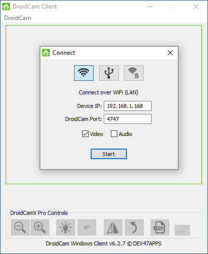 Підключення DroidCam до комп'ютера