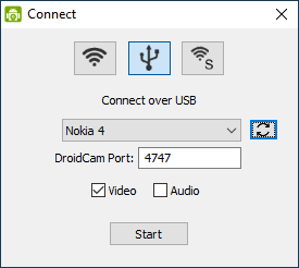 Підключення DroidCam через USB