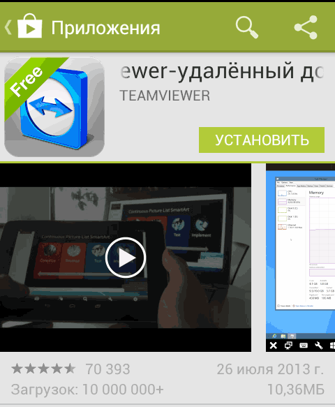 TeamViewer віддалений доступ для мобільних на Google Play