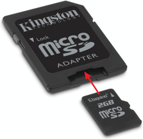 Вставте картку пам'яті MicroSD у перехідник