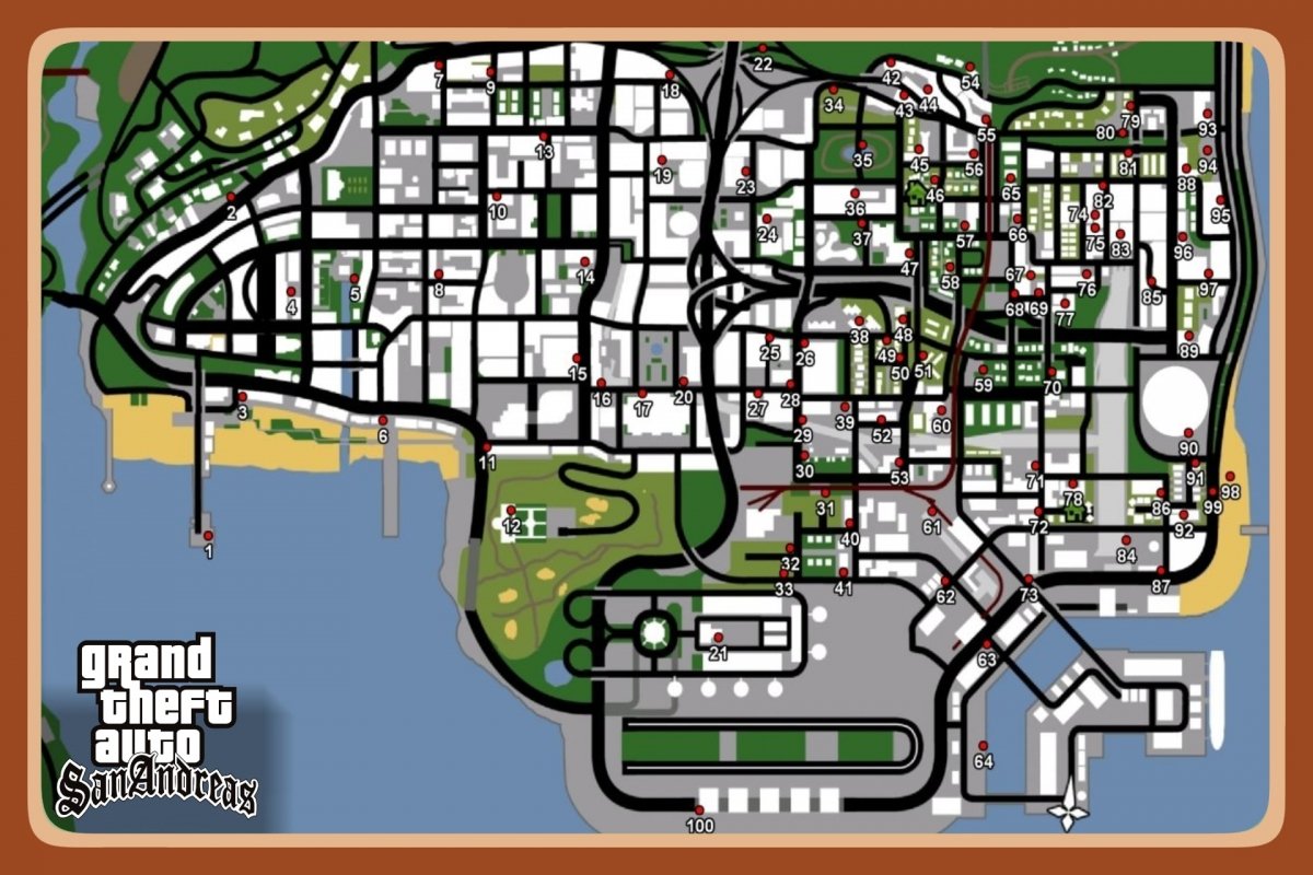 Карта графіті в GTA San Andreas